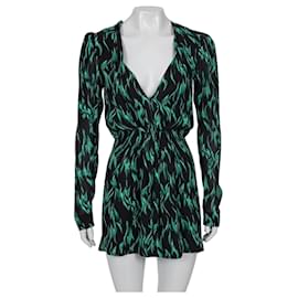 Saint Laurent schwarzes figurbetontes Kleid mit V-Ausschnitt Größe S gebraucht