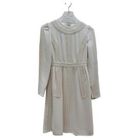 Vintage Valentino Silk Embroidered Trim Dress Sz.38 Pre-owned