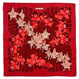 Hermès Pañuelo de seda Hermes en rojo