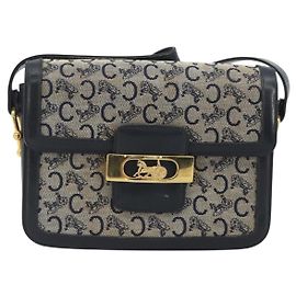 Céline Celine Vintage Horse Carriage C Macadam Canvas and Leather