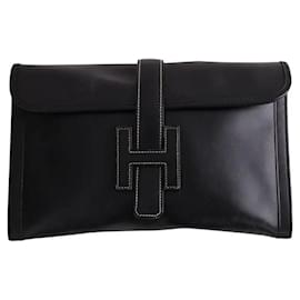 Pochette Hermès Jige in pelle nera