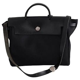 Zaino Hermès Herbag nero in tessuto
