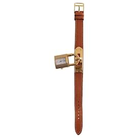 Hermès Kelly Uhr vergoldet braun