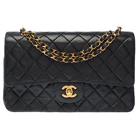 CHANEL Timeless/Classique Tasche aus schwarzem Leder - 103862