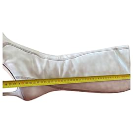 Santoni beige leather high boots