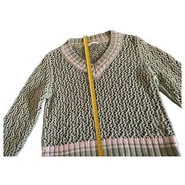 Fabiana Filippi Baumwollpullover in Grün und Beige