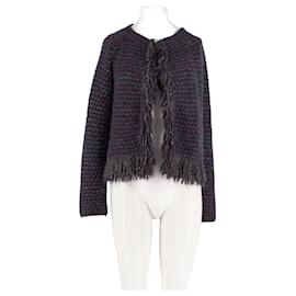 Maje Cardigan gerade Schnitt marineblau