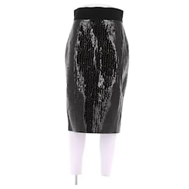 Falda de cuero marrón Marc Jacobs