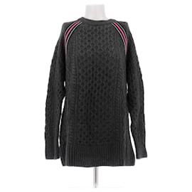 T By Alexander Wang Zopfstrickpullover grau und rosa