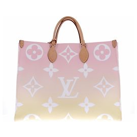 Borsa Tote Louis Vuitton Onthego Rosa in Pelle