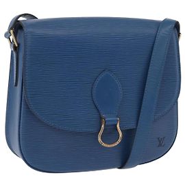 LOUIS VUITTON Epi Saint Cloud GM Shoulder Bag Toledo Blue M52195