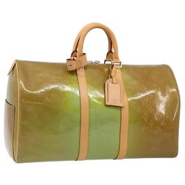 LOUIS VUITTON Monogram Vernis Mercer Boston Bag Baby Blue M91001 LV