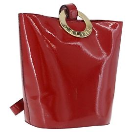 Céline CELINE Shoulder Bag Patent leather Red Gold