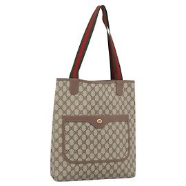 GUCCI Bolso Tote GG Supreme PVC Piel Beige