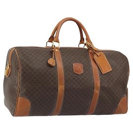 Céline CELINE Macadam Canvas Boston Bag PVC Leather Brown Gold