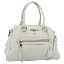 Bolso PRADA Vittero Dino Leather 2way White Silver