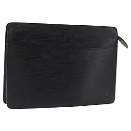 LOUIS VUITTON Epi Pochette Homme Clutch Bag Black M52522 LV