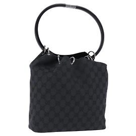 GUCCI GG Canvas Shoulder Bag Black Silver 001 3750