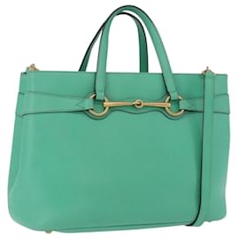 GUCCI Handtasche Leder 2way Grün Gold 319795