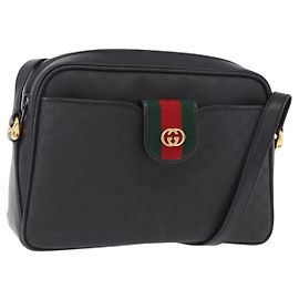 GUCCI Micro GG Supreme Web Sherry Line Bag PVC Black 001 098 4073