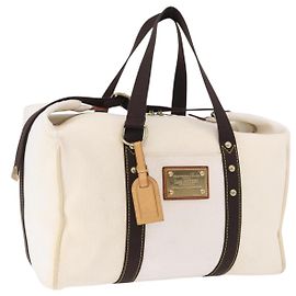 LOUIS VUITTON Antigua Suc weekend Boston Bag White M40030 LV
