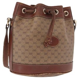 GUCCI Micro GG Supreme Shoulder Bag PVC Beige Gold 007 86 0044