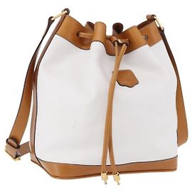 Céline CELINE Shoulder Bag Leather White Gold