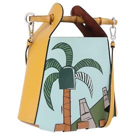 LOEWE Handtasche Leder 2way KEN PRICE Yellow Silver