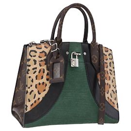 LOUIS VUITTON Monogram Leopard City Steamer MM Bag M52126 LV