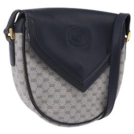 GUCCI Micro GG Supreme Schultertasche PVC Navy Gold 007 261 0081