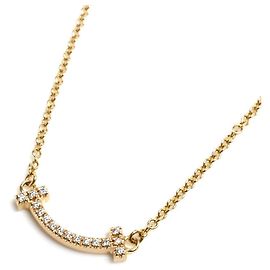 Tiffany & Co. 18K Yellow Gold T Smile Mini Necklace