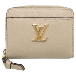 Monedero Louis Vuitton Lockme Zippy en piel Taurillon Beige