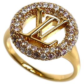 Louis Vuitton Ring mit Strasssteinen, goldplattiert