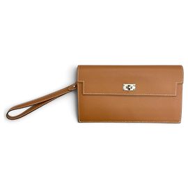 Hermès Cartera larga Hermes Kelly Pocket en Gold