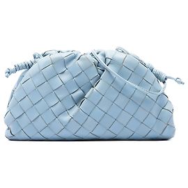 Bottega Veneta Blue Nappa Intrecciato The Mini Pouch Crossbody