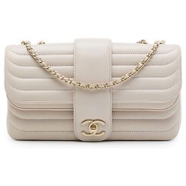 Chanel Brown Medium CC Horizontal Quilted Lambskin Double Flap