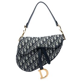 Borsa Saddle Dior in tela Blue Oblique