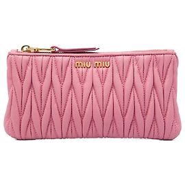 Miu Miu Pink Matelasse Nappa Clutch