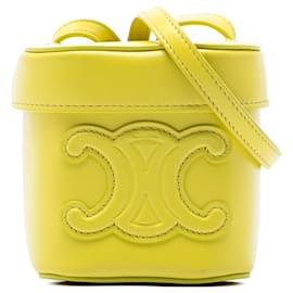 Céline Celine Borsa Box Cuir Triomphe Piccola in Pelle di Vitello Gialla