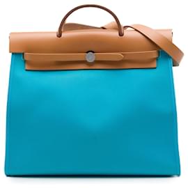 Hermès Blue Toile Verso Herbag Zip 39