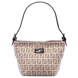 Borsa a mano Fendi in tela Zucchino marrone