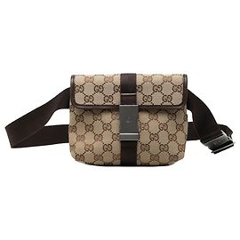 Borsa a cintura Gucci in tela GG beige