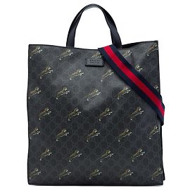 Tote Soft Convertibile Gucci Black GG Supreme Web Tiger