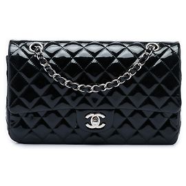 Chanel Black Medium Classic Patent Double Flap