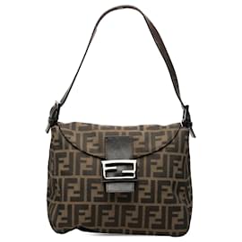 Fendi Brown Zucca Canvas Double Flap Mamma
