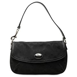 Coach Black Signature Canvas Chelsea Flap