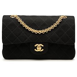 Chanel Black Small Classic Jersey Double Flap