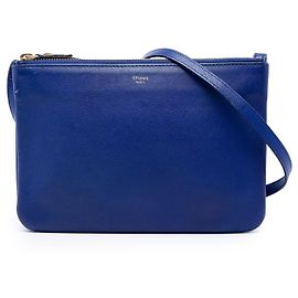 Céline Celine Trio Crossbody Small in pelle di agnello blu