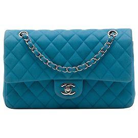 Chanel Blue Medium Classic Caviar Double Flap