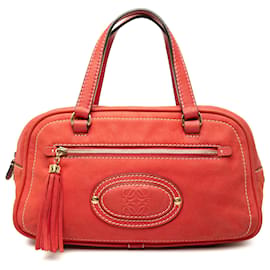 Bolsa LOEWE Red Nubuck Anagram Madrid Fringe